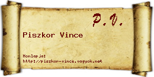 Piszkor Vince névjegykártya