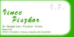 vince piszkor business card